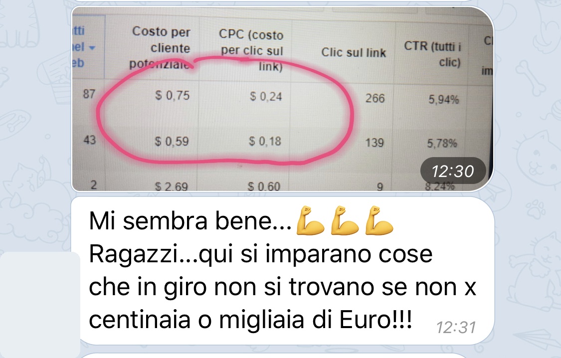 Messaggio anonimizzato di una persona che ha seguito i percorsi di Mirko Sabia 2